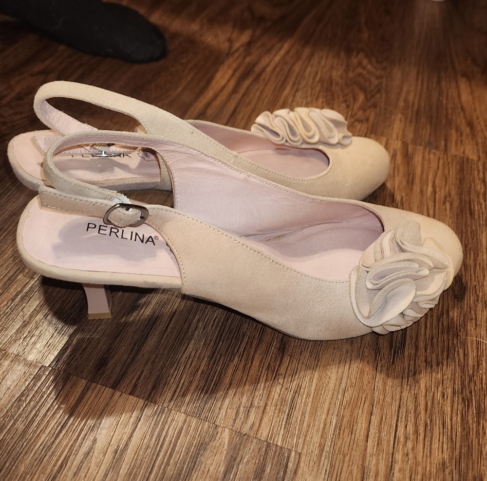 Perlina Pink Slingback Heels 10